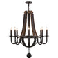 Meyda Lighting Barrel Stave 36" 8-Light Timeless Bronze Madera Chandelier