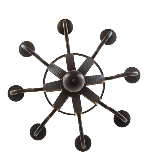 Meyda Lighting Barrel Stave 36" 8-Light Timeless Bronze Madera Chandelier