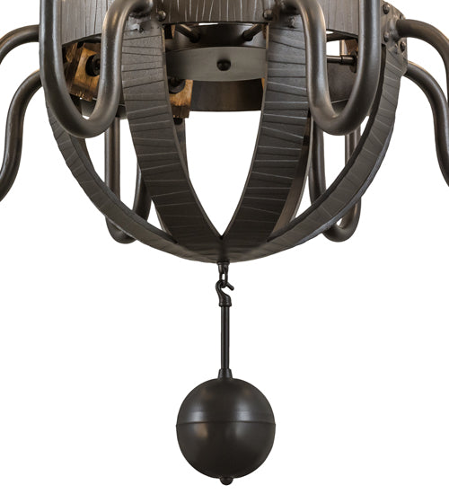 Meyda Lighting Barrel Stave 36" 8-Light Timeless Bronze Madera Chandelier