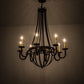 Meyda Lighting Barrel Stave 38" 8-Light Mahogany Bronze Metallo Chandelier With Ivory Faux Candlelight