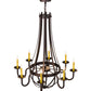 Meyda Lighting Barrel Stave 38" 8-Light Mahogany Bronze Metallo Chandelier With Ivory Faux Candlelight