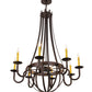 Meyda Lighting Barrel Stave 38" 8-Light Mahogany Bronze Metallo Chandelier With Ivory Faux Candlelight