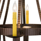 Meyda Lighting Barrel Stave 38" 8-Light Mahogany Bronze Metallo Chandelier With Ivory Faux Candlelight