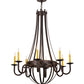 Meyda Lighting Barrel Stave 38" 8-Light Mahogany Bronze Metallo Chandelier With Ivory Faux Candlelight