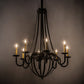 Meyda Lighting Barrel Stave 38" 8-Light Oil Rubbed Bronze Metallo Chandelier With Ivory Faux Candlelight