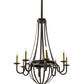 Meyda Lighting Barrel Stave 38" 8-Light Oil Rubbed Bronze Metallo Chandelier With Ivory Faux Candlelight