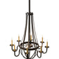 Meyda Lighting Barrel Stave 38" 8-Light Oil Rubbed Bronze Metallo Chandelier With Ivory Faux Candlelight