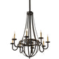 Meyda Lighting Barrel Stave 38" 8-Light Oil Rubbed Bronze Metallo Chandelier With Ivory Faux Candlelight