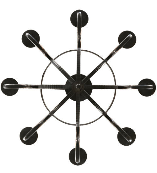 Meyda Lighting Barrel Stave 38" 8-Light Oil Rubbed Bronze Metallo Chandelier With Ivory Faux Candlelight