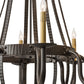 Meyda Lighting Barrel Stave 38" 8-Light Oil Rubbed Bronze Metallo Chandelier With Ivory Faux Candlelight