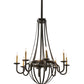 Meyda Lighting Barrel Stave 38" 8-Light Oil Rubbed Bronze Metallo Chandelier With Ivory Faux Candlelight