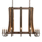 Meyda Lighting Barrel Stave 40" 12-Light Mahogany Bronze Madera Island Chandelier