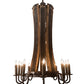 Meyda Lighting Barrel Stave 40" 12-Light Mahogany Bronze Madera Island Chandelier