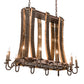 Meyda Lighting Barrel Stave 40" 12-Light Mahogany Bronze Madera Island Chandelier