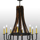 Meyda Lighting Barrel Stave 40" 8-Light LED Costello Black Madera Chandelier With Ivory Faux Candlelight