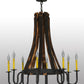 Meyda Lighting Barrel Stave 40" 8-Light LED Costello Black Madera Chandelier With Ivory Faux Candlelight
