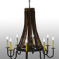 Meyda Lighting Barrel Stave 40" 8-Light LED Costello Black Madera Chandelier With Ivory Faux Candlelight