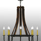 Meyda Lighting Barrel Stave 40" 8-Light LED Costello Black Madera Chandelier With Ivory Faux Candlelight
