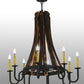 Meyda Lighting Barrel Stave 40" 8-Light LED Costello Black Madera Chandelier With Ivory Faux Candlelight