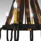 Meyda Lighting Barrel Stave 40" 8-Light LED Costello Black Madera Chandelier With Ivory Faux Candlelight