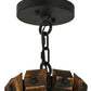 Meyda Lighting Barrel Stave 40" 8-Light LED Costello Black Madera Chandelier With Ivory Faux Candlelight