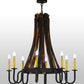 Meyda Lighting Barrel Stave 40" 8-Light LED Costello Black Madera Chandelier With Ivory Faux Candlelight
