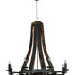 Meyda Lighting Barrel Stave 42" 8-Light Antique Iron Gate Madera Chandelier With Black Faux Candlelight