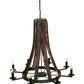 Meyda Lighting Barrel Stave 42" 8-Light Antique Iron Gate Madera Chandelier With Black Faux Candlelight