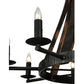 Meyda Lighting Barrel Stave 42" 8-Light Antique Iron Gate Madera Chandelier With Black Faux Candlelight
