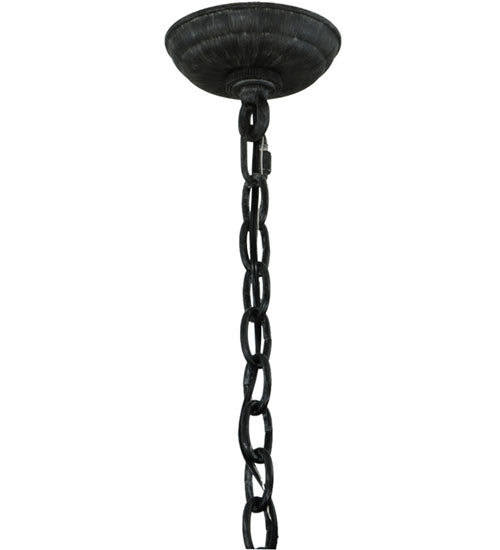 Meyda Lighting Barrel Stave 42" 8-Light Antique Iron Gate Madera Chandelier With Black Faux Candlelight