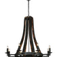 Meyda Lighting Barrel Stave 42" 8-Light Antique Iron Gate Madera Chandelier With Black Faux Candlelight