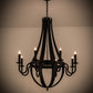 Meyda Lighting Barrel Stave 42" 8-Light Costello Black Metallo Pendant Light With Faux Candlelight