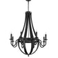 Meyda Lighting Barrel Stave 42" 8-Light Costello Black Metallo Pendant Light With Faux Candlelight