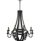 Meyda Lighting Barrel Stave 42" 8-Light Costello Black Metallo Pendant Light With Faux Candlelight