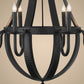 Meyda Lighting Barrel Stave 42" 8-Light Costello Black Metallo Pendant Light With Faux Candlelight