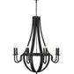 Meyda Lighting Barrel Stave 42" 8-Light Costello Black Metallo Pendant Light With Faux Candlelight