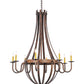 Meyda Lighting Barrel Stave 42" 8-Light Rococco Madera Chandelier With Ivory Faux Candlelight