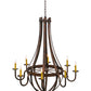 Meyda Lighting Barrel Stave 42" 8-Light Rococco Madera Chandelier With Ivory Faux Candlelight