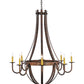 Meyda Lighting Barrel Stave 42" 8-Light Rococco Madera Chandelier With Ivory Faux Candlelight