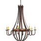 Meyda Lighting Barrel Stave 42" 8-Light Rococco Madera Chandelier With Ivory Faux Candlelight