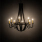 Meyda Lighting Barrel Stave 42" 8-Light Timeless Bronze Metallo Chandelier With Amber Faux Candlelight