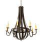 Meyda Lighting Barrel Stave 42" 8-Light Timeless Bronze Metallo Chandelier With Amber Faux Candlelight