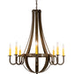 Meyda Lighting Barrel Stave 42" 8-Light Timeless Bronze Metallo Chandelier With Amber Faux Candlelight