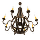 Meyda Lighting Barrel Stave 42" 8-Light Timeless Bronze Metallo Chandelier With Amber Faux Candlelight