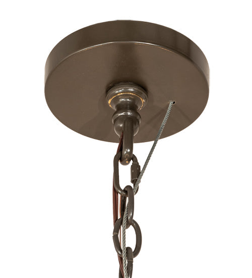 Meyda Lighting Barrel Stave 42" 8-Light Timeless Bronze Metallo Chandelier With Amber Faux Candlelight