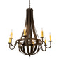 Meyda Lighting Barrel Stave 42" 8-Light Timeless Bronze Metallo Chandelier With Amber Faux Candlelight