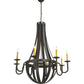 Meyda Lighting Barrel Stave 42" 8-Light Timeless Bronze Metallo Chandelier With Faux Candlelight