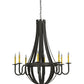 Meyda Lighting Barrel Stave 42" 8-Light Timeless Bronze Metallo Chandelier With Faux Candlelight