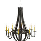 Meyda Lighting Barrel Stave 42" 8-Light Timeless Bronze Metallo Chandelier With Faux Candlelight
