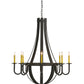 Meyda Lighting Barrel Stave 42" 8-Light Timeless Bronze Metallo Chandelier With Faux Candlelight